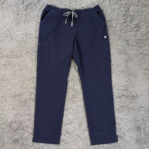 Figs Pants Women's Large Navy Blue Yola Skinny Cargo Stretch Scrubs